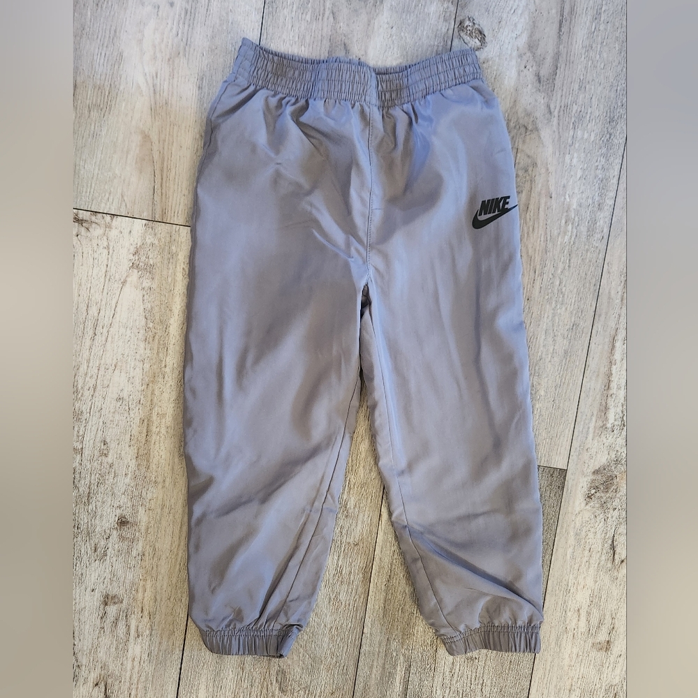 Nike Kids Light Gray Joggers with Black Logo